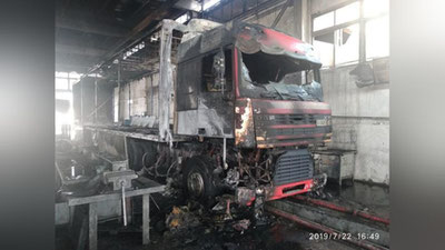 Изрображение 'В Яшнабадском районе сгорел автоприцеп'