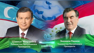 Изрображение 'МИРЗИЁЕВ И РАХМОН ОБМЕНЯЛИСЬ НОВОГОДНИМИ ПОЗДРАВЛЕНИЯМИ'