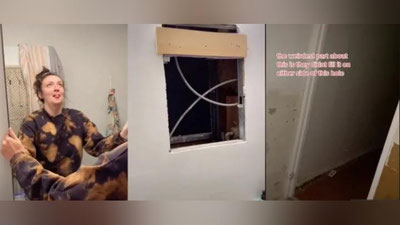 Изрображение 'Американка нашла за зеркалом в ванной пугающую секретную квартиру (видео)'