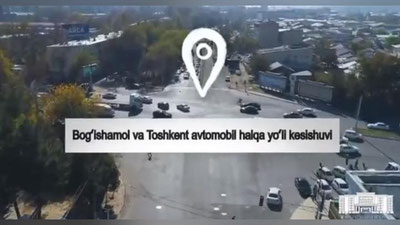 Изрображение 'Столичный хокимият показал еще один перекресток, где реализуют проект упорядочивания движения'