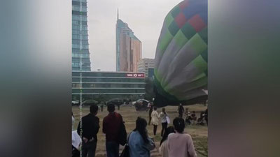 Изрображение 'Воздушный шар с людьми упал в Нур-Султане (видео)'