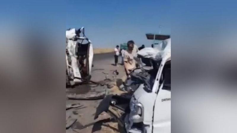 Изрображение 'В ГУБДД показали кадры страшной аварии в Ахангаране (видео)'