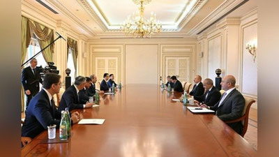 Изрображение 'Президент Азербайджана принял премьер-министра Узбекистана'