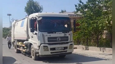 Изрображение 'В Хорезмской области тестируют новый метод вывоза мусора'