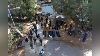 Изрображение 'В кибуце на границе с Газой обнаружили тела 200 убитых «Хамас» израильтян, в том числе 40 детей'