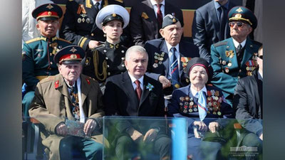 Изрображение 'Глава Узбекистана принял участие в торжественных мероприятиях по случаю Дня Победы в Москве'