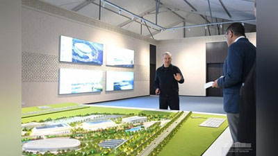 Изрображение 'Президент ознакомился с ходом строительства Олимпийского городка в Ташкенте'