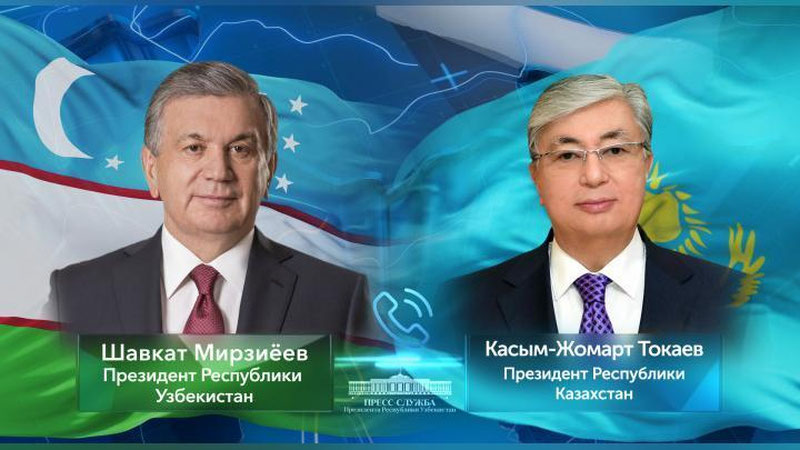 Изрображение 'Главы Узбекистана и Казахстана провели телефонный разговор'