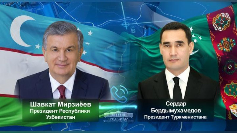 Изрображение 'Шавкат Мирзиёев поздравил Сердара Бердымухамедова с днем рождения'