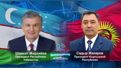 Изрображение 'Глава Кыргызстана поздравил лидера Узбекистана с успешным проведением референдума'