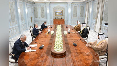 'Президент БАА Ҳукумат ишлари бўйича вазири бошчилигидаги делегацияни қабул қилди'ning rasmi