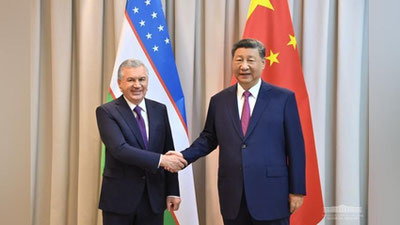 Изрображение 'Лидеры Узбекистана и КНР провели переговоры в Астане'