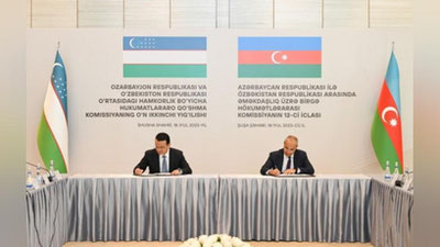 Изрображение 'Узбекистан и Азербайджан подписали соглашение о развитии сотрудничества в энергетической сфере'