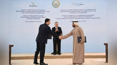 Изрображение 'Компании из ОАЭ возьмут на себя управление грузовым терминалом аэропорта в Навои и СЭЗ "Навои"'