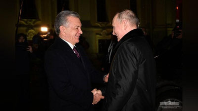 Изрображение 'Рабочий визит главы Узбекистана в Россию завершился'