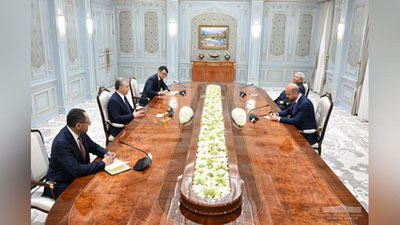 Изрображение 'Шавкат Мирзиёев принял главу Всемирной конфедерации этноспорта Билала Эрдогана'