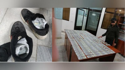 Изрображение 'На таможенном посту в Андижане задержан мужчина с долларами в кроссовках'