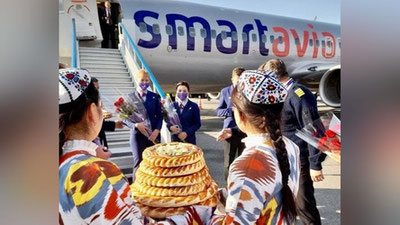 Изрображение 'Российская Smartavia запустила регулярные рейсы из Ферганы в Москву'