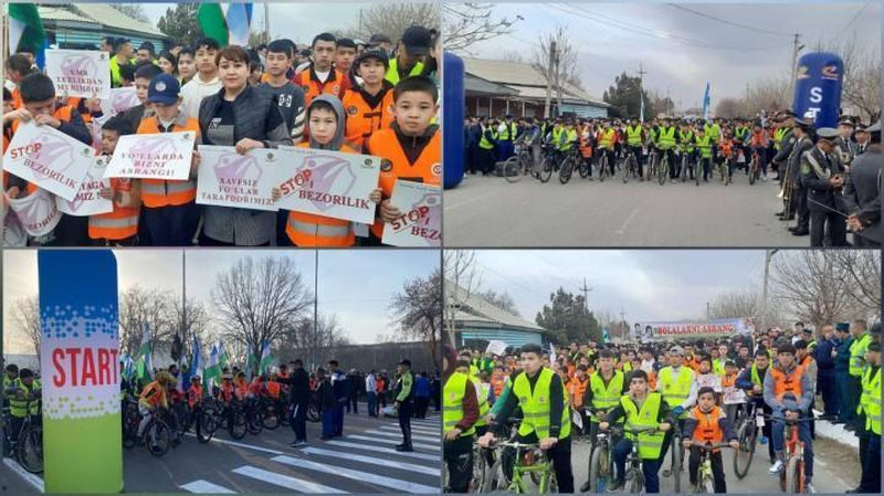 'O`zbekistonda "Xavfsiz hayot uchun" velo va piyoda yurish marafoni boshlandi (video)'ning rasmi