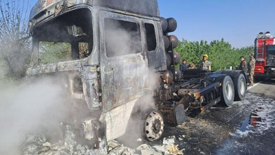 Изрображение 'Под Самаркандом сгорел грузовик MAN (видео)'