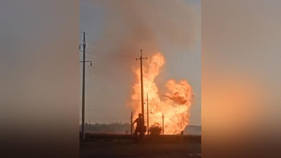 Изрображение 'В Каракалпакстане произошел пожар на газопроводе (видео)'