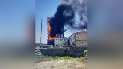 Изрображение 'В Бухаре горела новостройка (видео)'