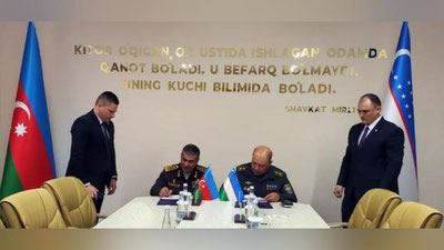 Изрображение 'Министры обороны Узбекистана и Азербайджана подписали план двустороннего сотрудничества'