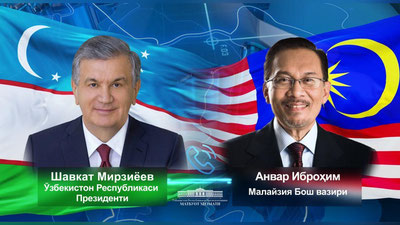 Изрображение 'График предстоящих мероприятий обсудили по телефону Президент Узбекистана и премьер Малайзии'
