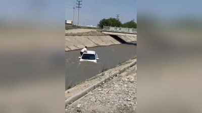 Изрображение 'Под Самаркандом автомобиль упал в канал (видео)'