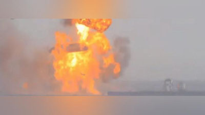Изрображение 'Прототип космического корабля компании SpaceX взорвался после посадки (видео)'