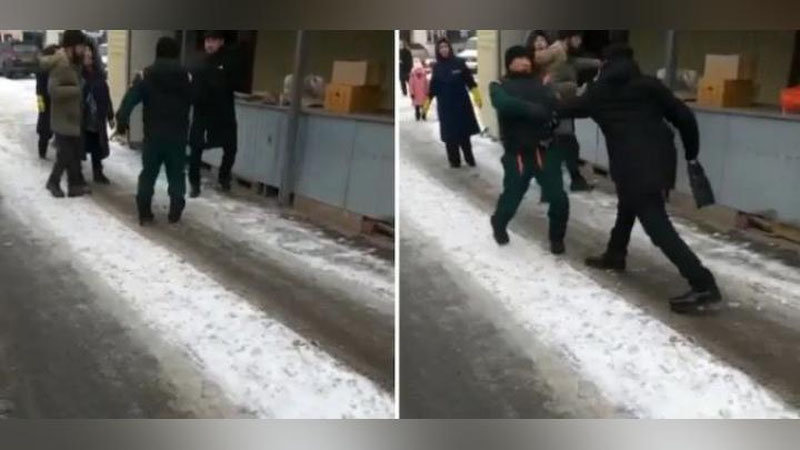 Изрображение 'На рынке в Алматы больной шизофренией ударил ножом продавца (видео, 18+)'