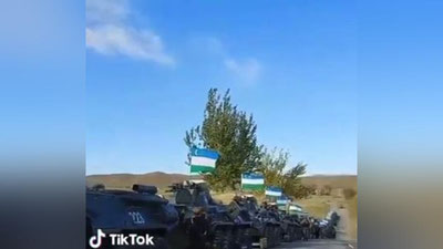Изрображение 'В Минобороны опровергли сообщения о колонне узбекской военной техники, готовой выехать в РФ'