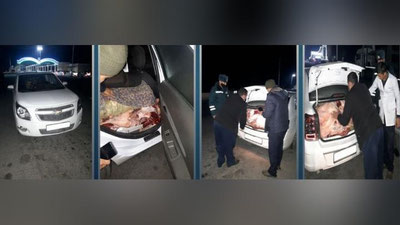 Изрображение 'На посту в Навои остановили "Кобальт", нагруженный бараниной без ветзаключения'