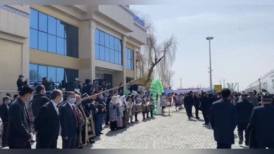 Изрображение 'В Ханабаде ввели в строй здание вокзала (видео)'