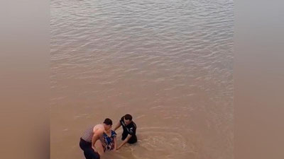 Изрображение 'В Нукусе служащие Нацгвардии спасли бросившуюся в канал девушку'