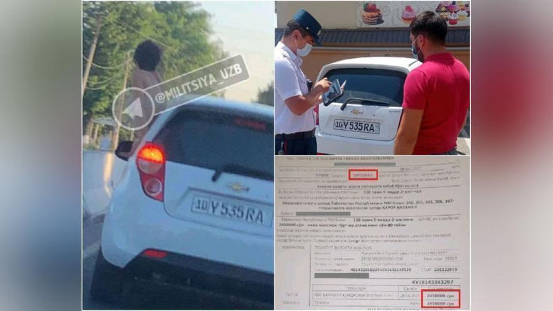 'Toshkentda "kaskadyor" qizni olib yurgan mashina haydovchisiga nisbatan ma`muriy bayonnoma rasmiylashtirildi'ning rasmi