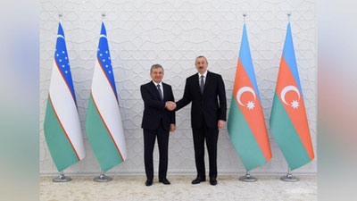 Изрображение 'Главы Узбекистана и Азербайджана провели переговоры'