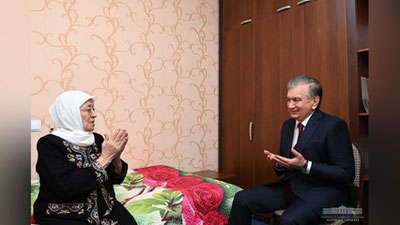 'Prezident Urush va mehnat faxriylari pansionatidagi nuroniylar holidan xabar oldi'ning rasmi