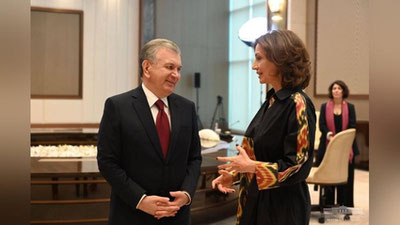 Изрображение 'Президент Узбекистана провел встречу с гендиректором ЮНЕСКО'