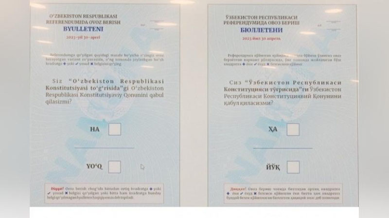 'Referendumda ovoz berish byulletenining shakli tasdiqlandi'ning rasmi