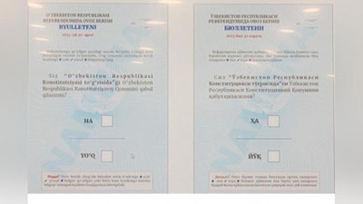 'Referendumda ovoz berish byulletenining shakli tasdiqlandi'ning rasmi