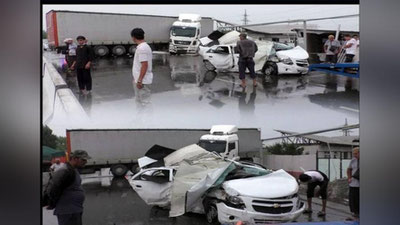 'Oltinko`l tumanida "MAN" yuk avtomobili "Kobalt" bilan to`qnashib ketdi'ning rasmi