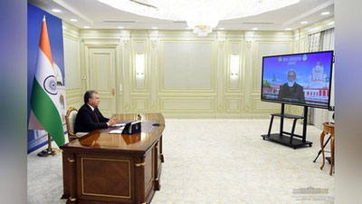 'O`zbekiston Prezidenti va Hindiston Bosh vaziri onlayn uchrashdi'ning rasmi