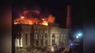 Изрображение 'В Ташкенте сгорела часть купола строящейся мечети'