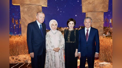 Изрображение 'Шавкат Мирзиёев и Реджеп Тайип Эрдоган с супругами посетили выставку культуры, искусства и кухни Турции'