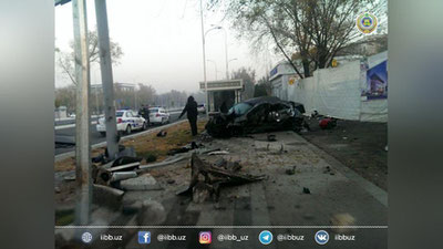 Изрображение 'В Юнусабадском районе пьяный водитель врезался в бетонное ограждение'