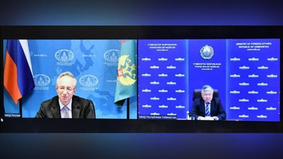 Изрображение 'МИДы Узбекистана и России провели консультации по видеосвязи'