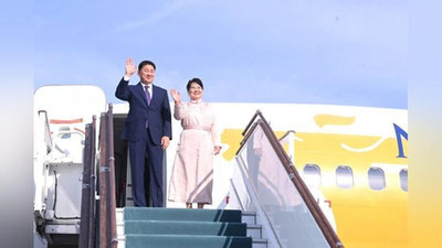 Изрображение 'Президент Монголии отбыл в Хорезмскую область'