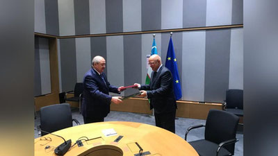 'Абдулазиз Камилов Португалия Ташқи ишлар вазири Аугусто Сантуш билан учрашди'ning rasmi