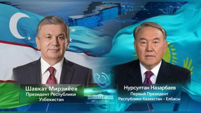 Изрображение 'Шавкат Мирзиёев поздравил Нурсултана Назарбаева по телефону'